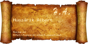 Huszárik Albert névjegykártya