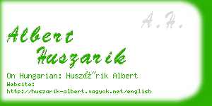 albert huszarik business card